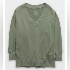 Aerie Sage Green Oversized Sweatshirt